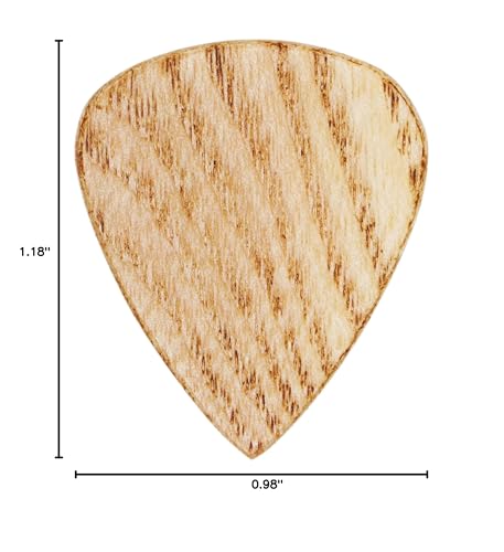 Ash Wood Guitar Or Bass Pick   1.5 Mm Heavy Gauge   351 Shape   Natural Finish Handmade Specialty Exotic Plectrum   24 Pack New